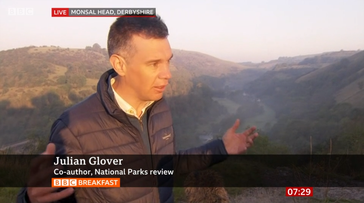 Julian Glover, author of the report, speaks to BBC News at Monsal Head