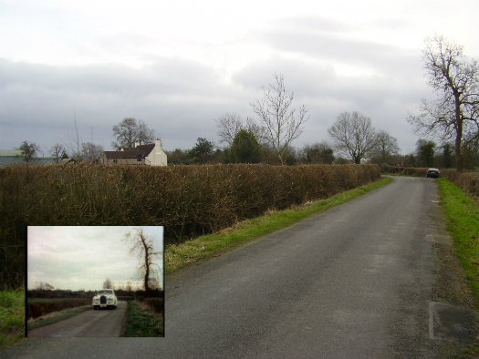The roadway Tom Price drives his Rolls Royce along from first series Survivors' episode Genesis - viewpoint one