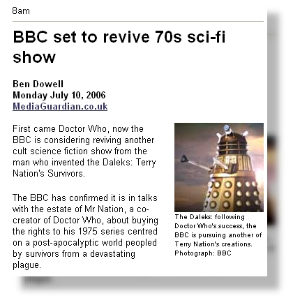 The report on the Media Guardian web site