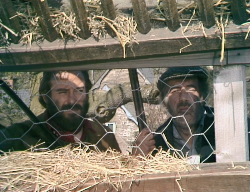 Charles and Hubert keep as watchful eye as Jenny attempts to tease the sniper into action